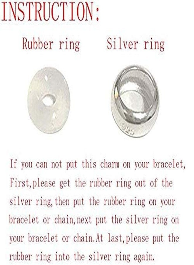LAMOONY Clip Stopper Charms Sterling Silver Rondelle Spacer Bead Charm Stopper Charm for Pandora Charm Bracelets (Silver (4 pcs)) - Image 3